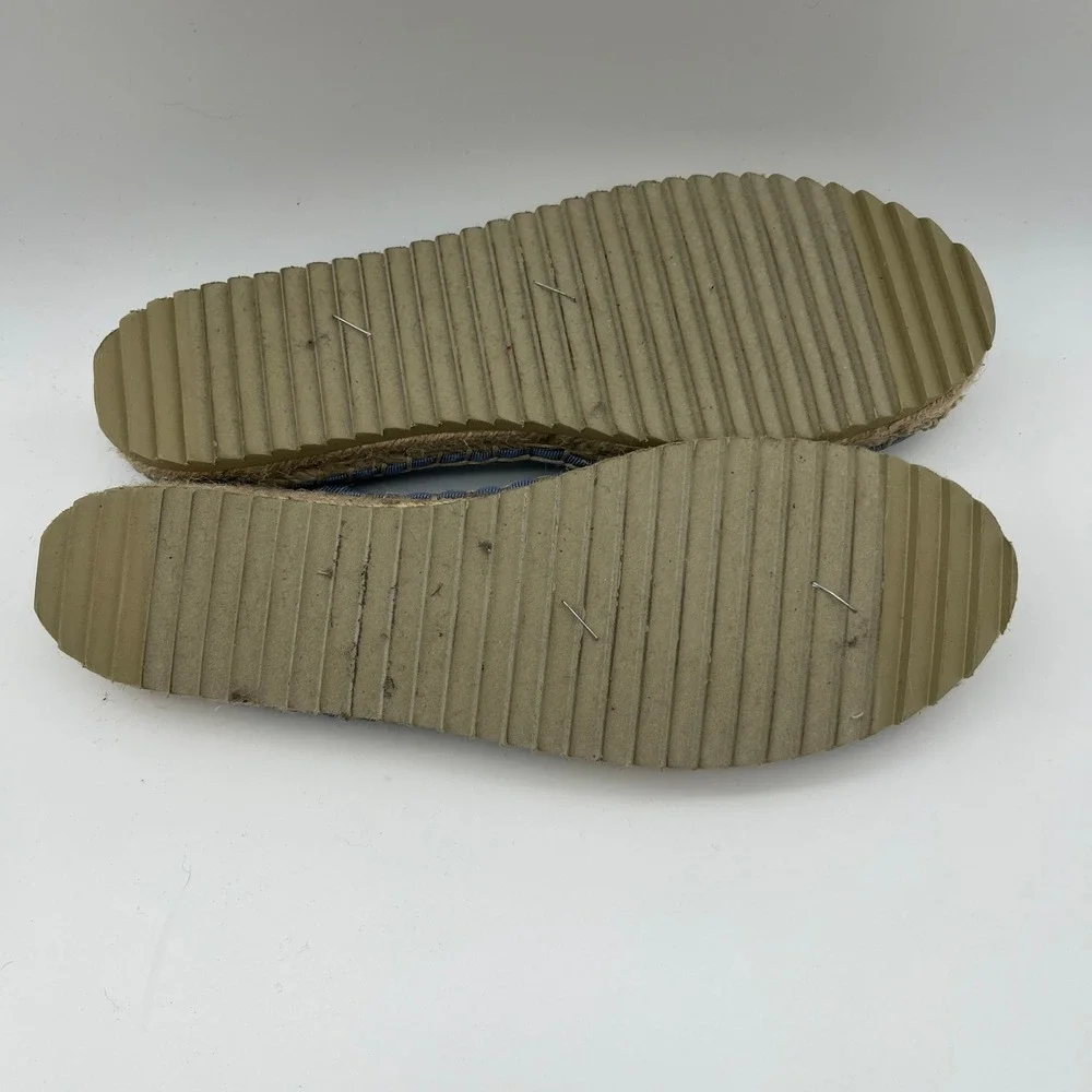 Karl Lagerfeld Paris Blue Lace Espadrille Flats Womens Size 5.5M‎ 35.5B Slip On